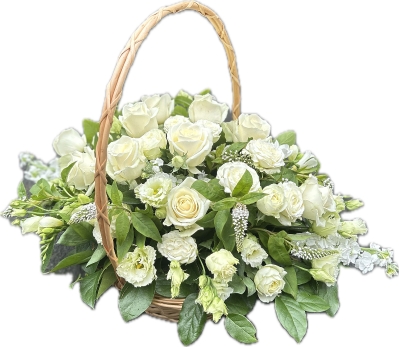 White rose elegant basket
