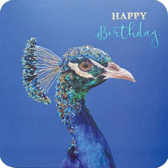 Peacock Happy Birthday Card – buy online or call 01923 822321