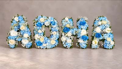 Blue Hydrangea Lettering