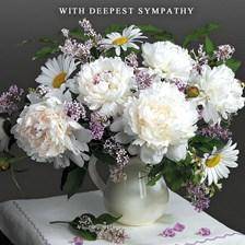 Ivory Peonies Sympathy Card