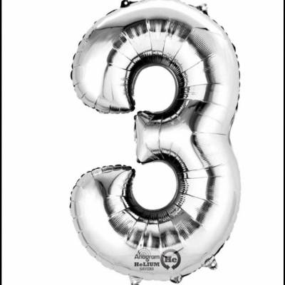 Number 3 Balloon