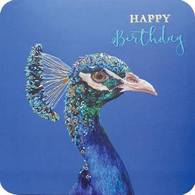 Peacock Happy Birthday Card