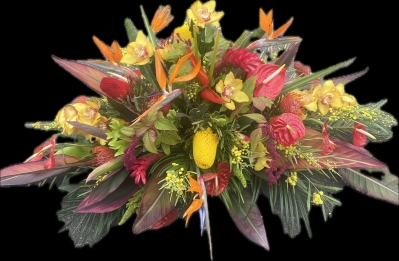 Red Anthurium Casket Spray