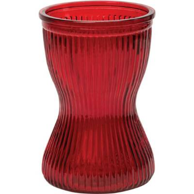 Red Rippled Hand Tied Vase