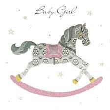 Rocking Horse Baby Girl Card