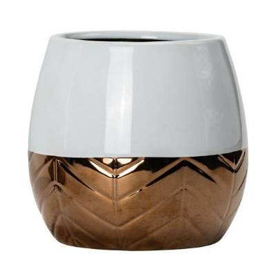 Round Rose Gold Ceramic Vase