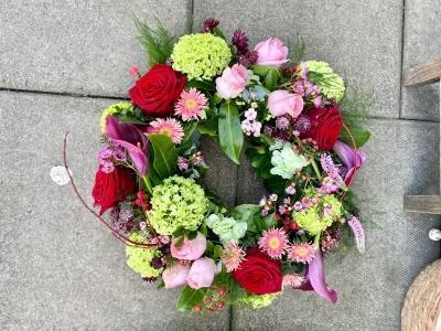 Red Rose and Calla Lilies