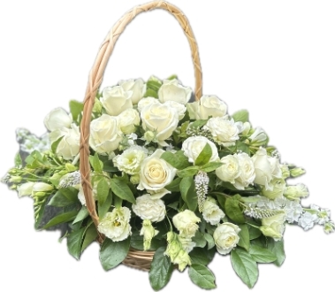 White rose elegant basket