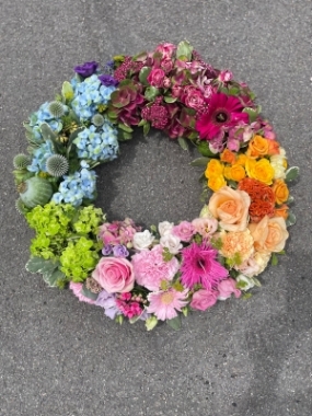 Rainbow wreath