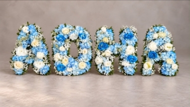 Blue Hydrangea Lettering