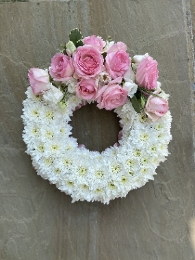 Pink rose wreath