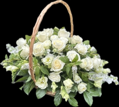 White rose elegant basket
