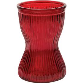 Red Rippled Hand Tied Vase