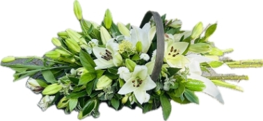 White Asiatic Lily Basket